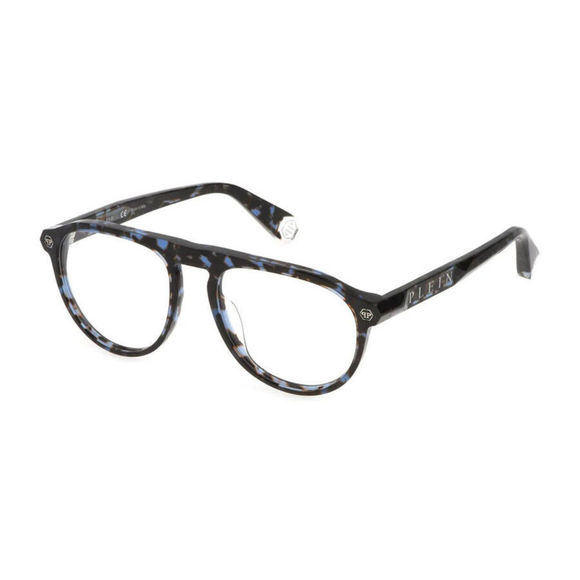 Philipp Plein Accessories - Philipp Plein Eyeglasses VPP016M-0L93 Shiny Blue Havana Frame Transparent Lenses